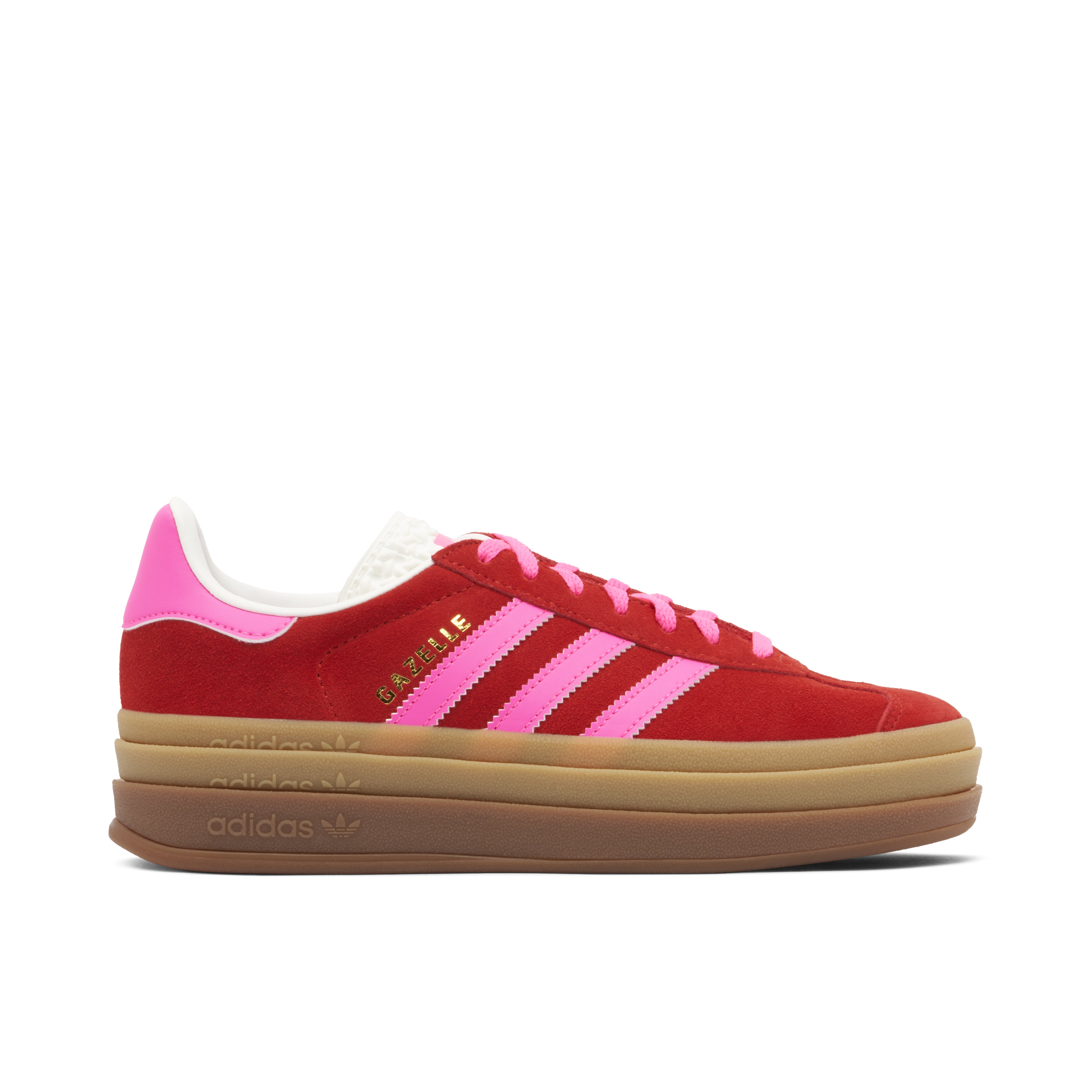 Adidas Gazelle Bold Collegiate Red Lucid Pink Womens